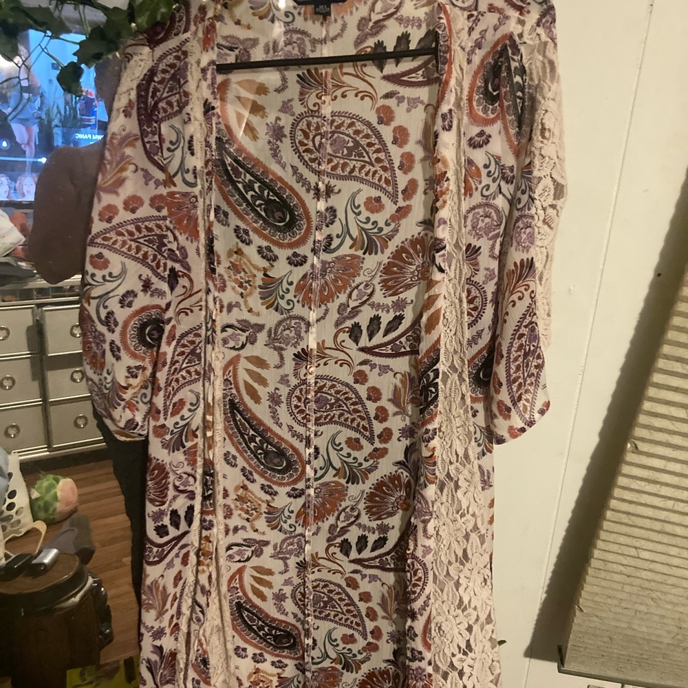 American Eagle Outfitters Multicolor Paisley Kimono